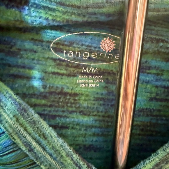 Tangerine Med Green Space-Dye Long Sleeve Hoodie | NWT - Picture 4 of 7